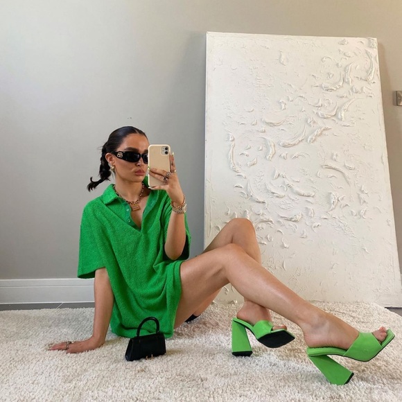 TheOpen product green terry shirt dress size L/XL - Picture 3 of 10